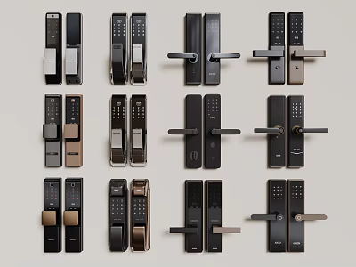 Modern electronic lock anti-theft lock fingerprint lock smart lock password lock 3d model