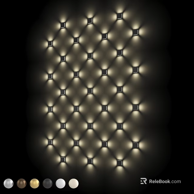 Modern Recessed Downlights and Spotlights in Grid Pattern for Ambient Lighting 3d model 