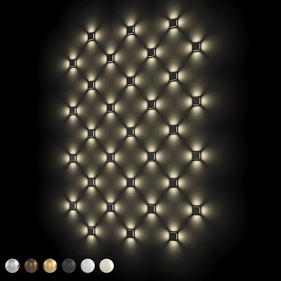 Modern Recessed Downlights and Spotlights in Grid Pattern for Ambient Lighting 3d model