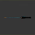 Traditional Wooden Bow With Blue Decorative Design And String For Archery Practice
