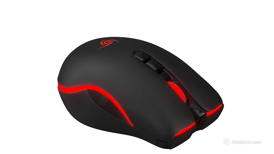 Ergonomic Computer Gaming Mouse With Black Design Red RGB Lighting High Precision And Comfortable Grip 3d model 