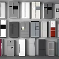 Assorted Style Refrigerators With Various Color Options And Design Features 3d model