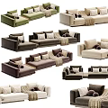 Modular Sectional Sofa With Various Color Options Decorative Pillows And Soft Throw Blanket