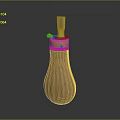 Decorative Brown Ribbed Bottle With Golden Top And Vertical Stripes Design