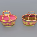 Colorful Inflatable Decorations Featuring Traditional Woven Patterns And Double Happiness Symbols