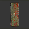 Decorative Glass Box With Colorful Floral Pattern Green Red Gold And Gold Clasp Detail