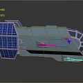 Futuristic Spacecraft Model Featuring Blue Solar Panels Silver Body Windows And Red Star Logo