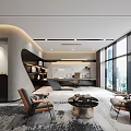 Modern Public Office Space Interior With Workstations Ergonomic Chairs Green Plants And Ceiling Lighting
