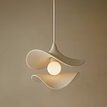Elegant Modern White Petal Shaped Pendant Light With Glowing Bulb Design