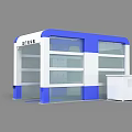 Industrial Gantry Car Wash Machine With Blue White Structure And Glass Panels