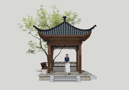 Chinese style pavilion classical pavilion 3d model