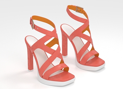 High Heels Sandals Women Shoes 3d model