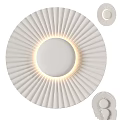 Modern White Wall Sconce With Radial Pattern And Warm LED Light Design 3d model