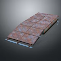 Floating Platform Water Transport Vehicle With Rustic Metal Square Panel Surface Design 3d model