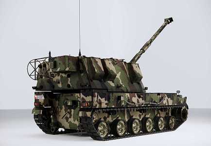 modern self-propelled howitzer 3d model