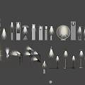 Modern lamps and lanterns combination simple landscape lamp pole lawn lamp 3d model