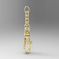 Golden Decorative Ornament Set With Link Chain And Clasp Metal Design