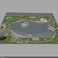 Park Landscape Design With Large Central Lake Curved Paths And Green Lawns