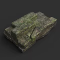 Moss Covered Natural Stone Blocks For Garden Landscaping Steps Design
