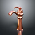 Elegant Copper Bathroom Faucet With Modern Single Handle Design And Shiny Finish