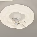 Modern White Ceiling Air Conditioner Fan with Circular Design and Built in Light Fixture