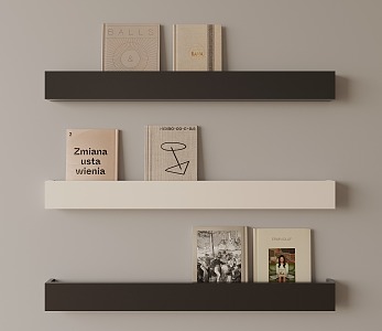 Modern wall shelf books 3d model