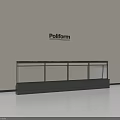 Poliform Modern Interior Railing Design With Black Metal Frame And Base 3d model