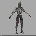 Smart Robot With Green Helmet Gray And Green Mechanical Arms Red Logo On Chest
