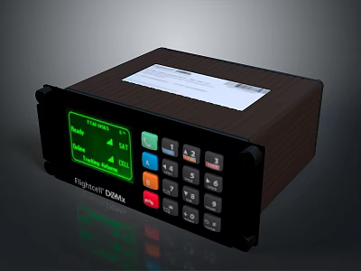 BrightStar Delta Device With Green Display Colorful Buttons And Wooden Panel 3d model