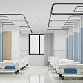 Hospital Outpatient Clinic Interior Design With White Blue Decor Large Window And Rolling Beds