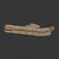 Ancient Wooden Ship Structure With Metal Supports And Wooden Planks