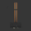 TECBEARS Modern Bedside Lamp With Black Body Orange Gray Accents And Two Bulbs