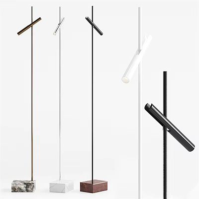 Modern Minimalist Floor Lamp Designs Featuring Black White Brown Metal Stands For Home Decor 3d model