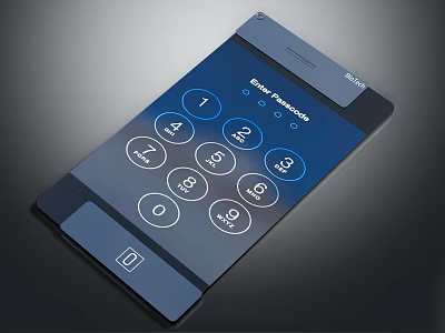 Modern Smart Home Security Electronic Control Panel With Digital Keypad And Display Screen 3d model