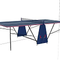 Portable Blue Ping Pong Table With White Lines Net Wheels And Sturdy Frame
