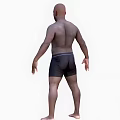 Shirtless Man In Black Shorts Standing In Full Body Isolated Pose View