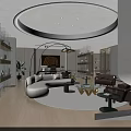 Modern Luxury Executive Office With Cozy Lounge Area And Elegant Warm Interior Design