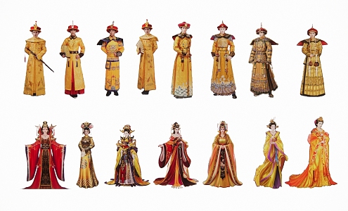 Chinese 2D Court Costume Character Photography Opera Ancient Costume Real Madrid Jacket 3d model