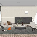 Modern sofa coffee table combination 3d model