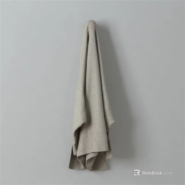 Soft Light Gray Hanging Towel For Daily Bathroom Use Essentials 3d model 