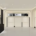 Elegant Light Luxury Clothing Store Interior With Sleek Display Racks And Round Mirrors