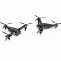 Black Foldable Quadcopter Drones With Propellers And Modern Design 3d model