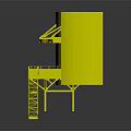 Colorful Steel Structure Design With Staircase Platform Support Columns And Framed Panels