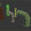 Pipe water pipe valve iron pipe fitting flange tee joint pipe water pipe valve 3d model