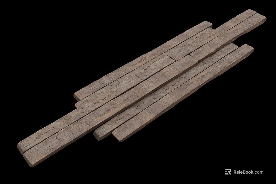 Natural Stone And Wood Planks With Textured Surfaces For Interior Design 3d model 