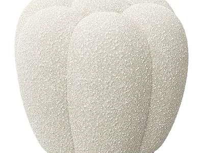 Modern Cream Textured Stool With Petal Shaped Curved Design For Interior Furniture 3d model