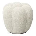 Modern Cream Textured Stool With Petal Shaped Curved Design For Interior Furniture