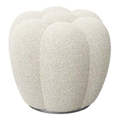 Modern Cream Textured Stool With Petal Shaped Curved Design For Interior Furniture 3d model