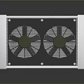 Silver Dual Fan Household Ventilation Device with Metal Enclosure and Efficient Airflow