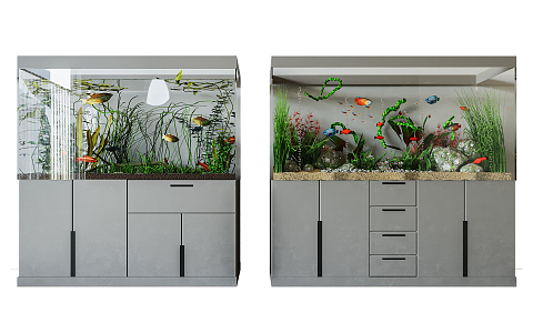 Modern fish tank 3d model